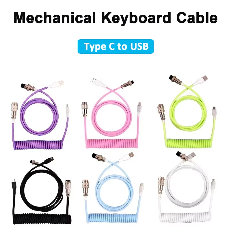 Gaming Keyboard Type C - Mechanical Keyboard Coiled Cable Aviator Cable