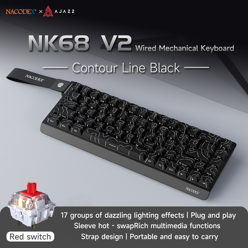 Gaming Keyboard Thocky - AJAZZ NK68 V2 gaming mechanical keyboard