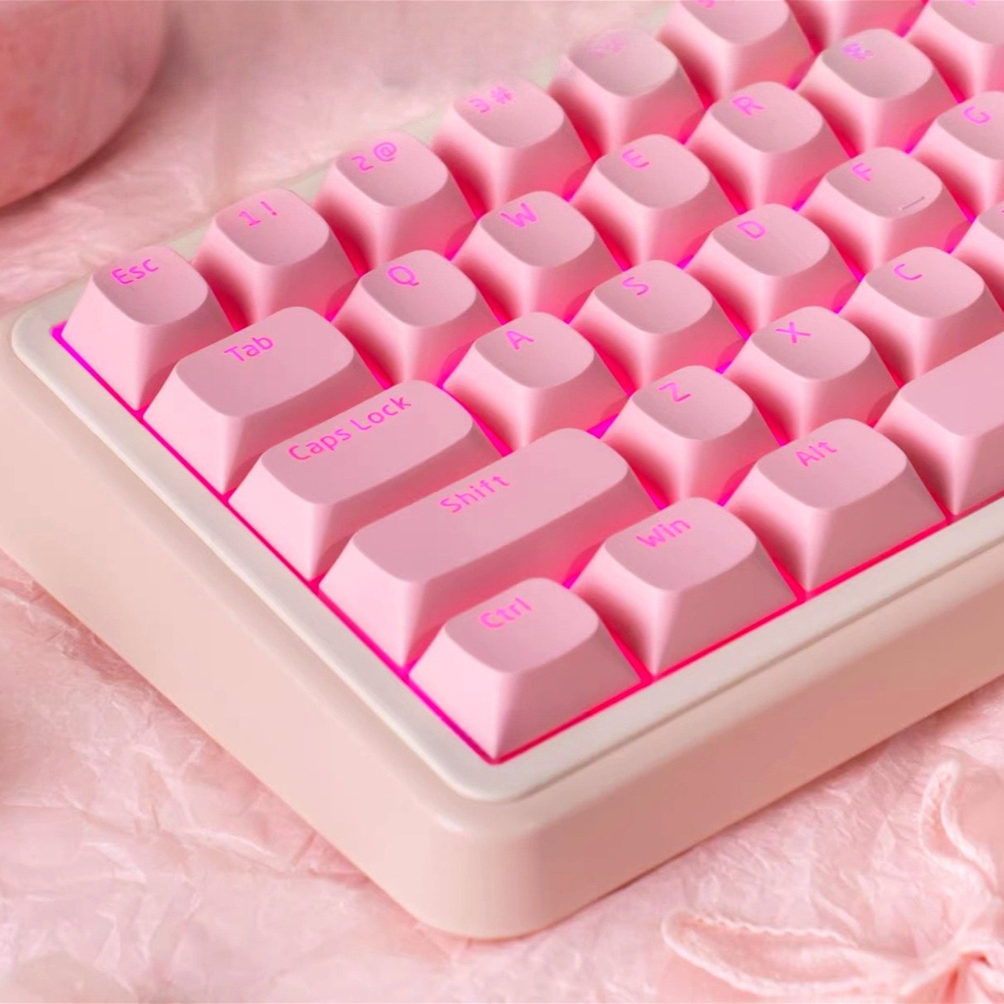 Keyboard Gaming Transparent - OEM Simple Pink Pudding Character Transparent