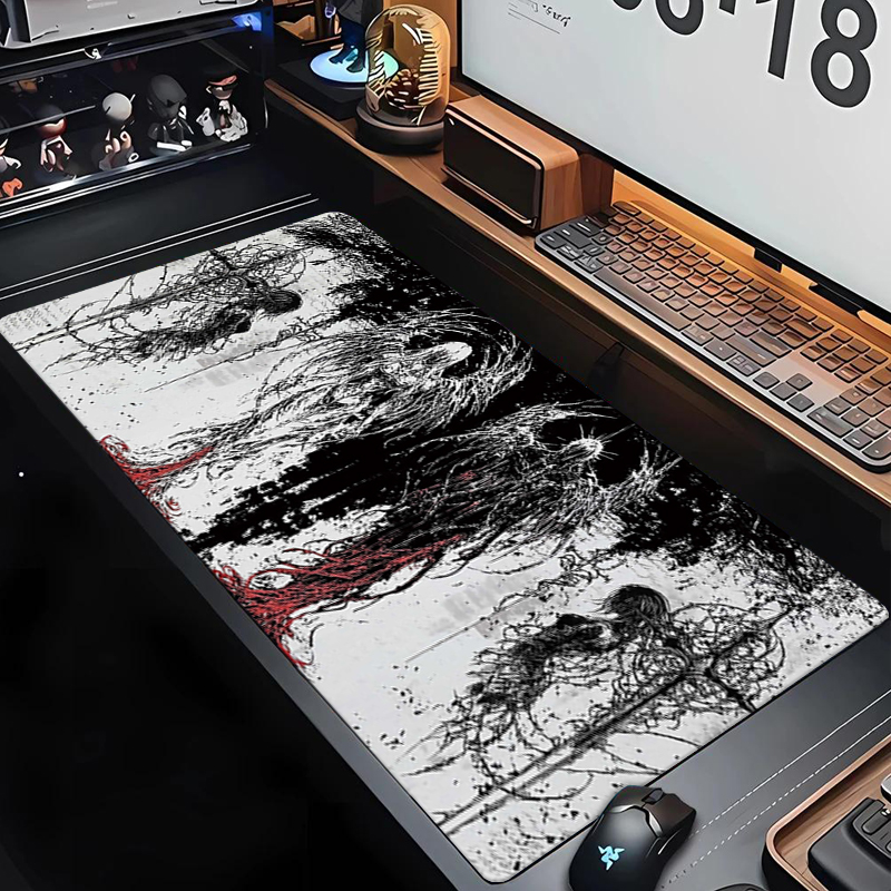 Gaming Keyboard And Mouse Pad - Dark Angel Art Design Large Size