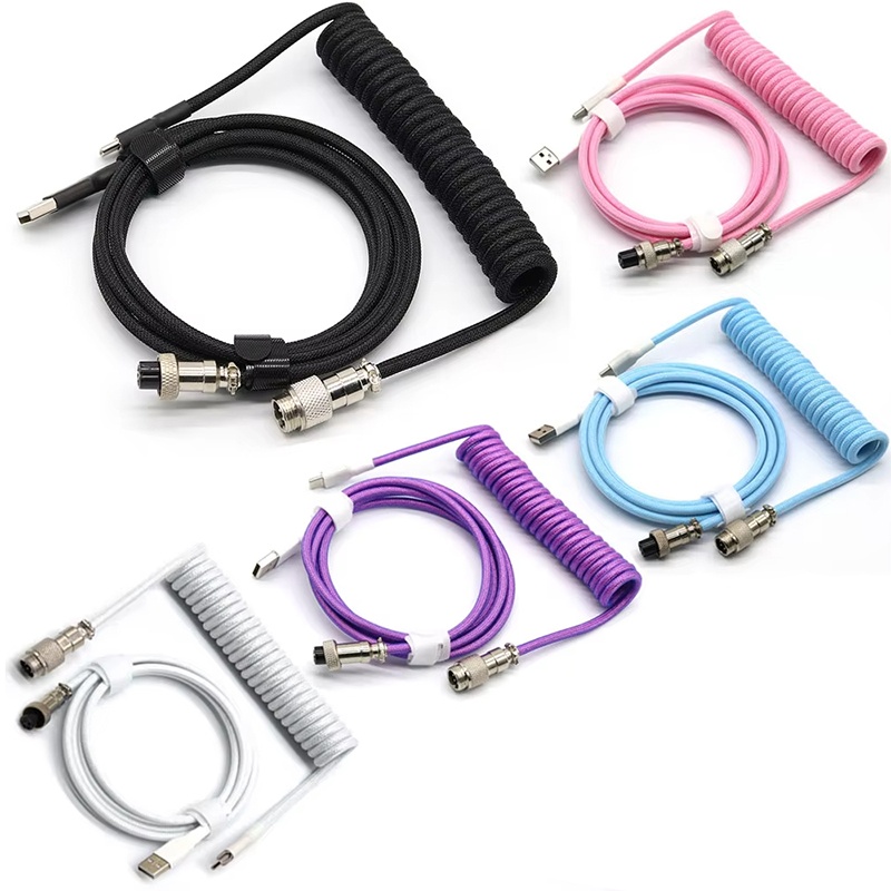 Gaming Keyboard Type C - Mechanical Keyboard Coiled Cable Aviator Cable