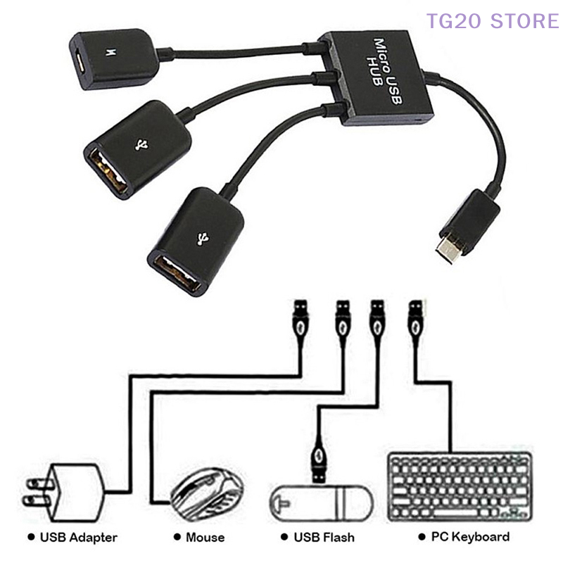 Gaming Keyboard Type C - 3in1 Micro USB To 2 OTG