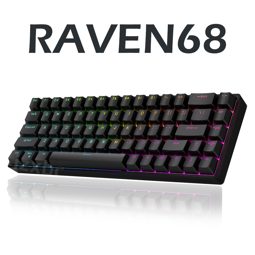 Gaming Keyboard Hand - Raven68 Wired Mechanical Keyboard With Replaceable