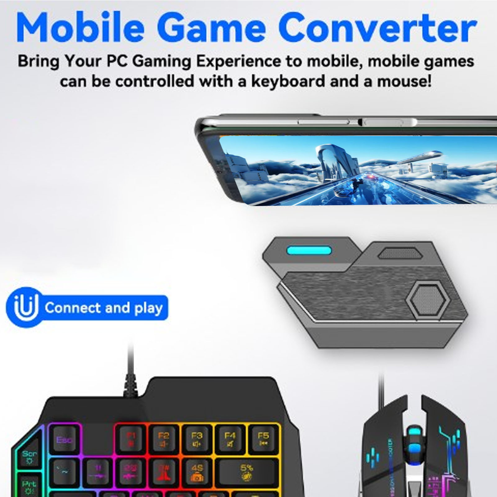 Gaming Keyboard Hand - Mobile Game Combo Pack Bluetooth Connection