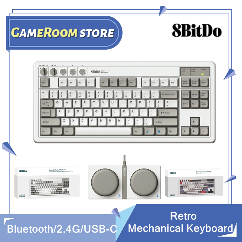Gaming Keyboard Type C - 8Bitdo Retro Mechanical Keyboard, Bluetooth/2.4G/USB-C Hot