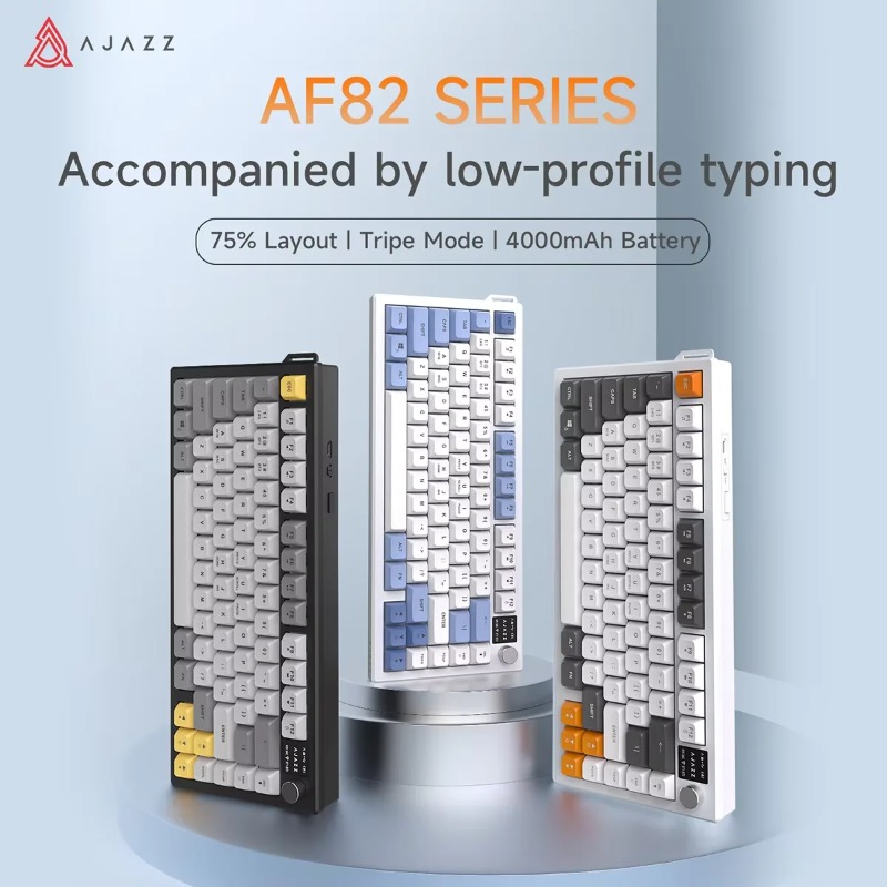 Keyboard Gaming Mac - AJAZZ AF82 75% Tri-Mode Keyboard 4000mAh