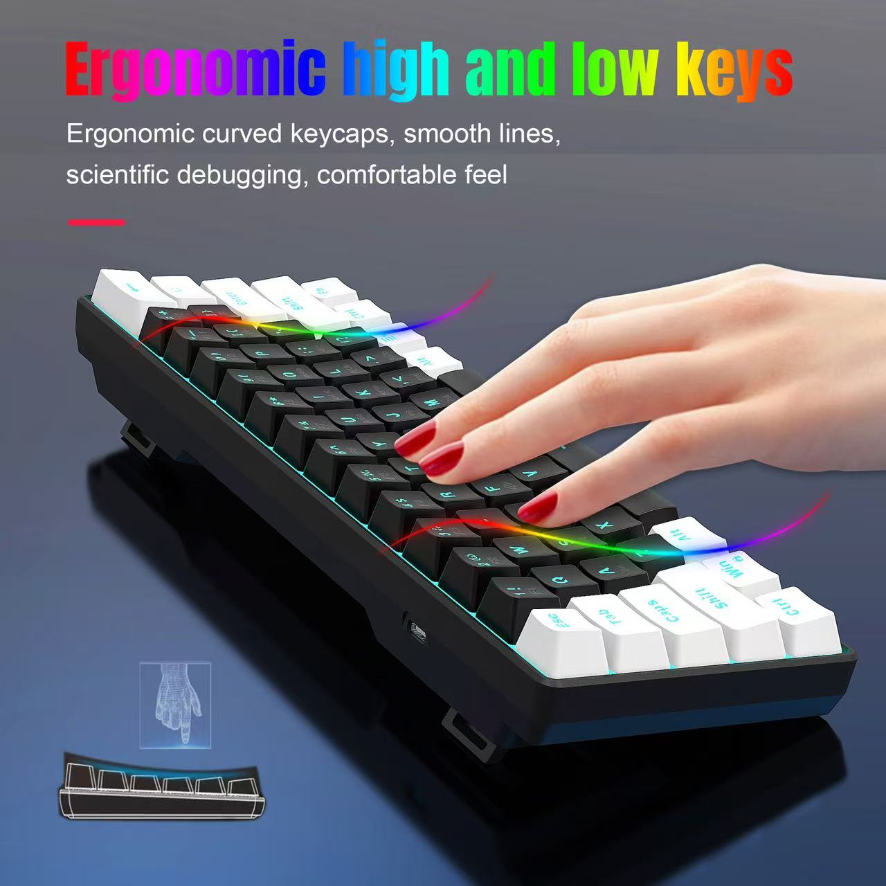 60% Mechanical Keyboard, Gamin - đánh giá và giá Keyboard Gaming Blue Switch