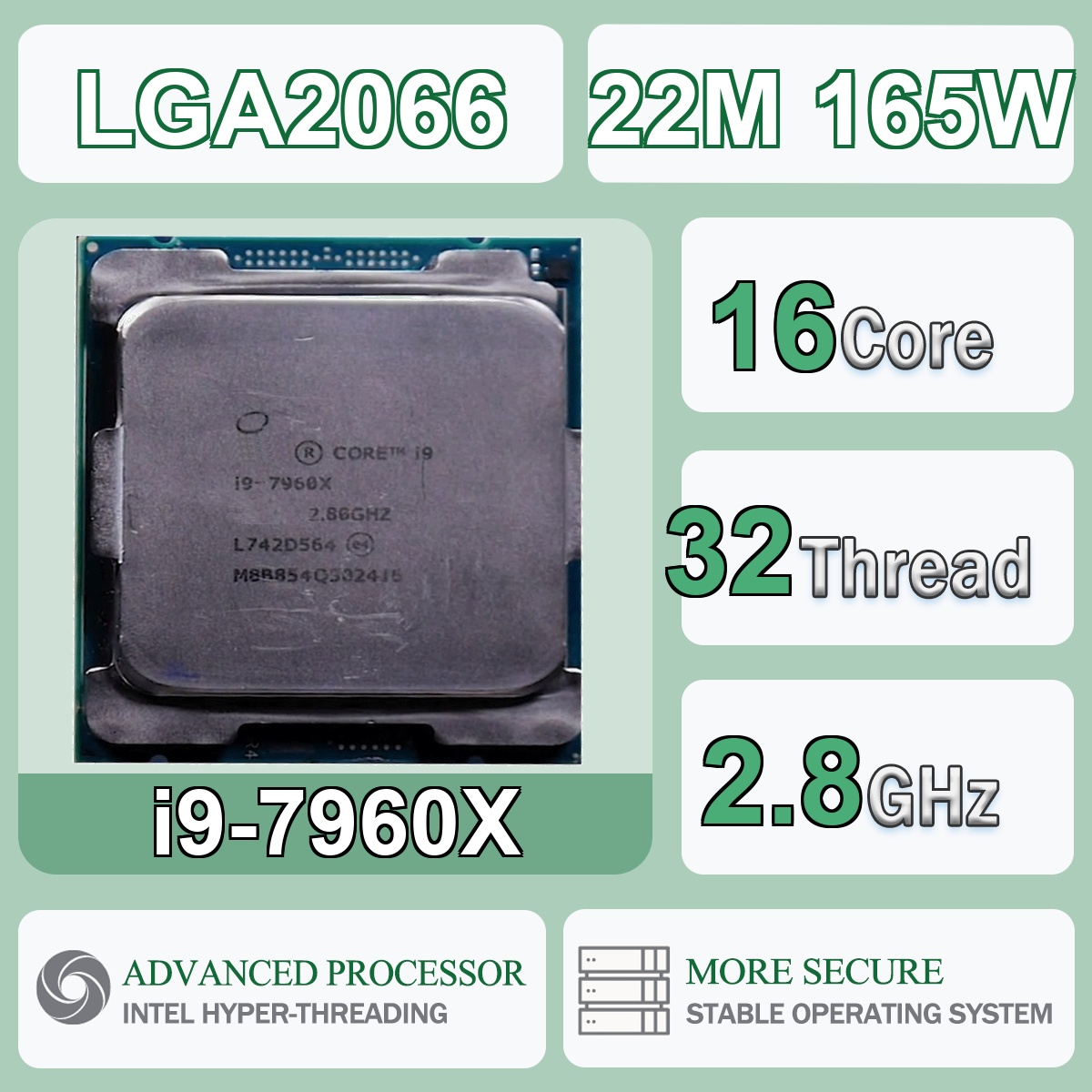Intel Core i9-7960X 16 Core 32 - đánh giá và giá Intel Cpu Core I9