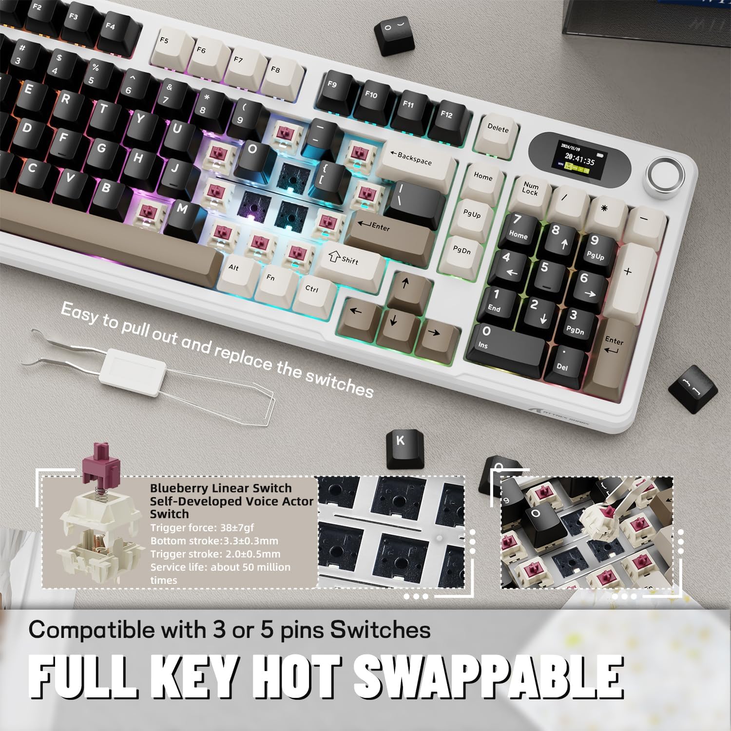 ATTACK SHARK X98Pro Wireless M - đánh giá và giá Gaming Keyboard Thocky