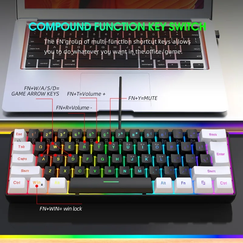 Keyboard and Mouse 60% Compute - đánh giá và giá Gaming Keyboard And Mouse Wireless