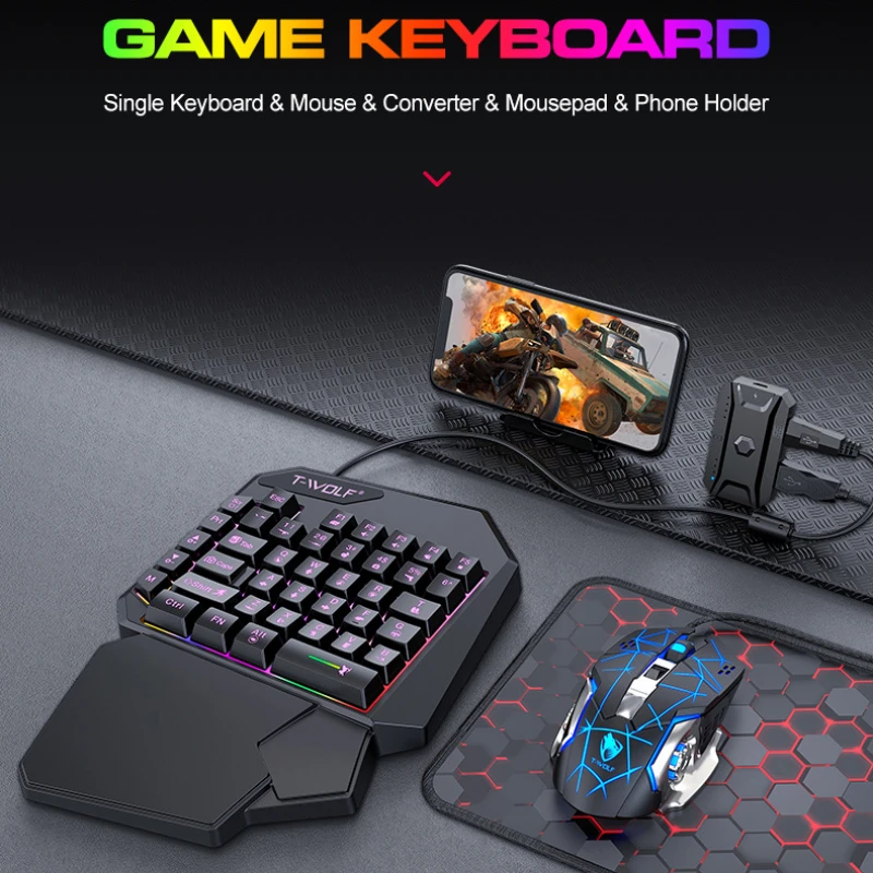 T-WOLF TF900 One Handed Keyboa - đánh giá và giá Gaming Keyboard Hand