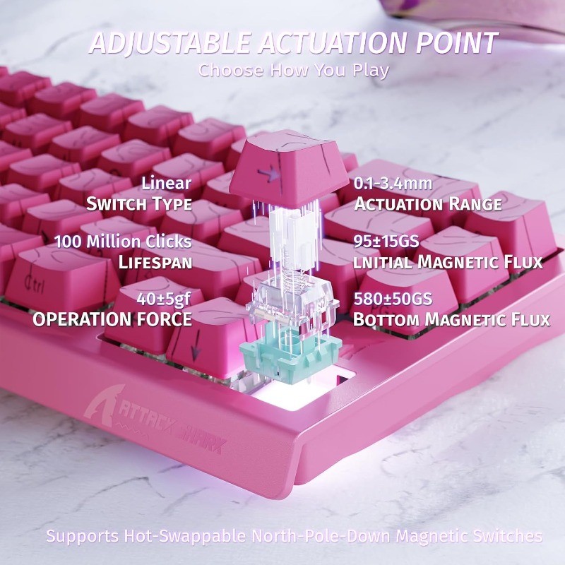 ATTACK SHARK X68 HE 8000Hz Rap - đánh giá và giá Keyboard Gaming Mac