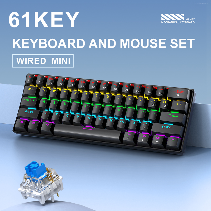 APAYADO K61 Mini Mechanical Ke - đánh giá và giá Keyboard Gaming Blue Switch