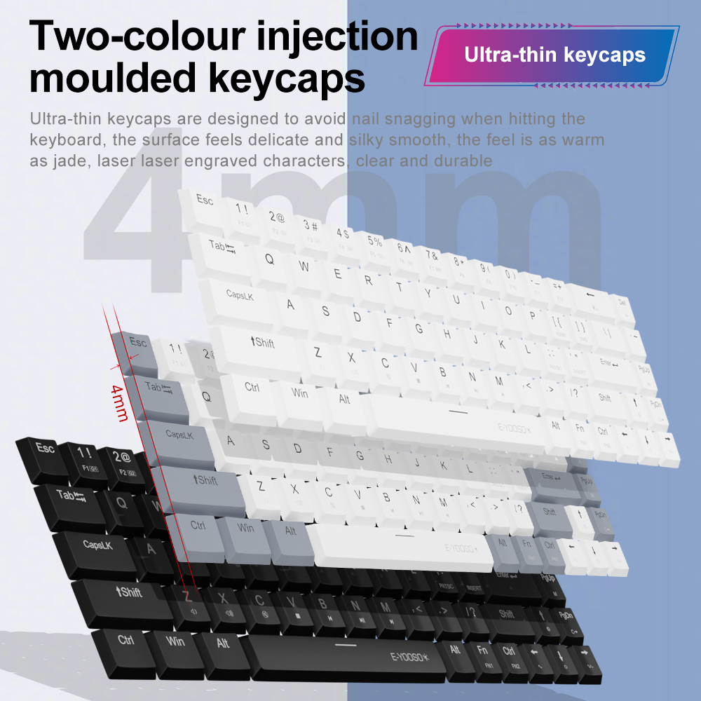 E-YOOSO A68 RGB Mini Slim USB  - đánh giá và giá Gaming Keyboard Budget