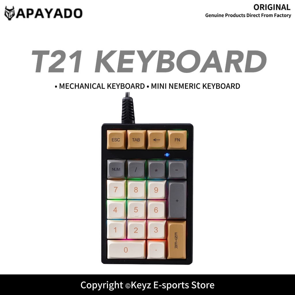 T21 Mini Number Keypad RGB Bac - đánh giá và giá Keyboard Gaming Blue Switch