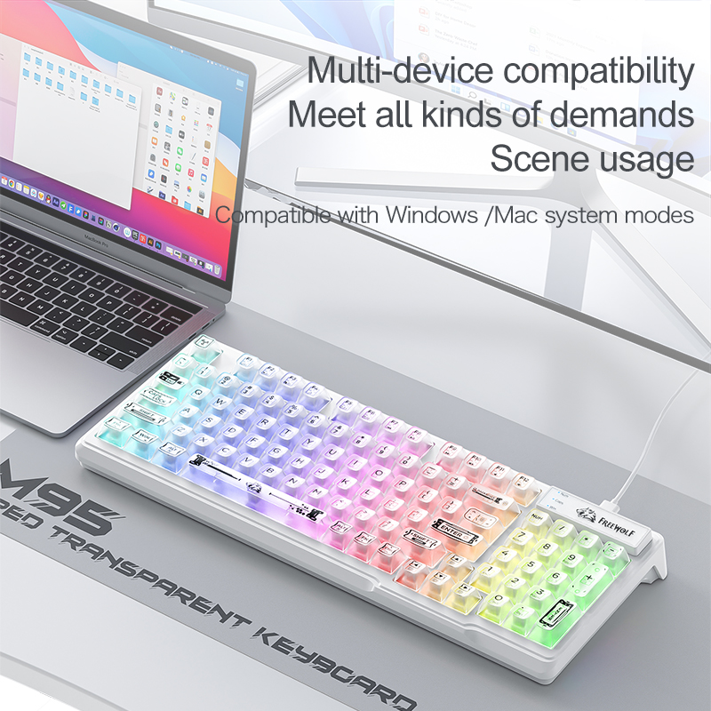 98% Compact Layout Wired RGB S - đánh giá và giá Keyboard Gaming Transparent