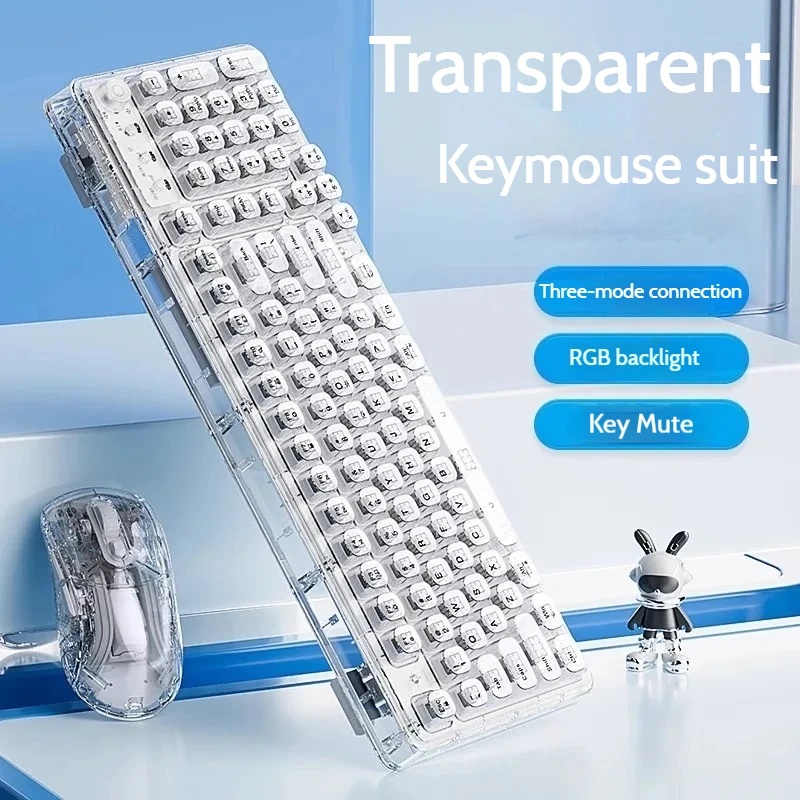 Transparent Ice Crystal Wirele - đánh giá và giá Gaming Keyboard Thocky