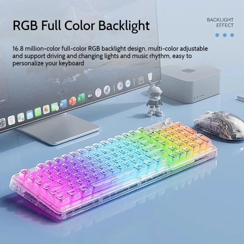 Transparent Ice Crystal Wirele - đánh giá và giá Gaming Keyboard Thocky