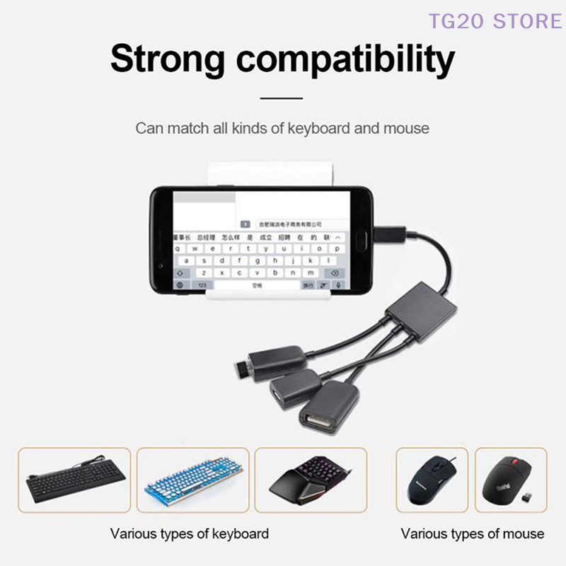 3in1 Micro USB To 2 OTG 3 Port - đánh giá và giá Gaming Keyboard Type C