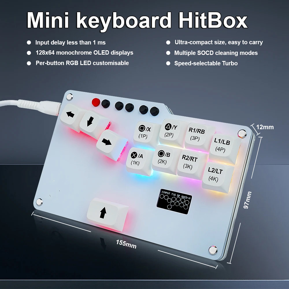 Hitbox Mini GP2040 CE Fightsti - đánh giá và giá Gaming Keyboard Mini