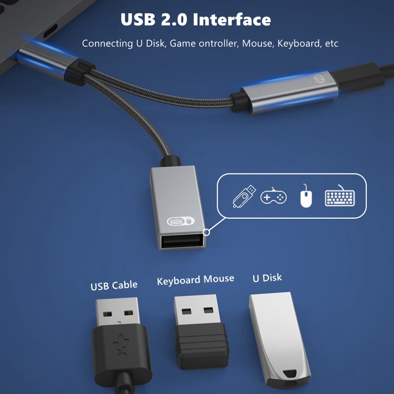 Audio 1 to 2  Type-C to USB OT - đánh giá và giá Gaming Keyboard Type C