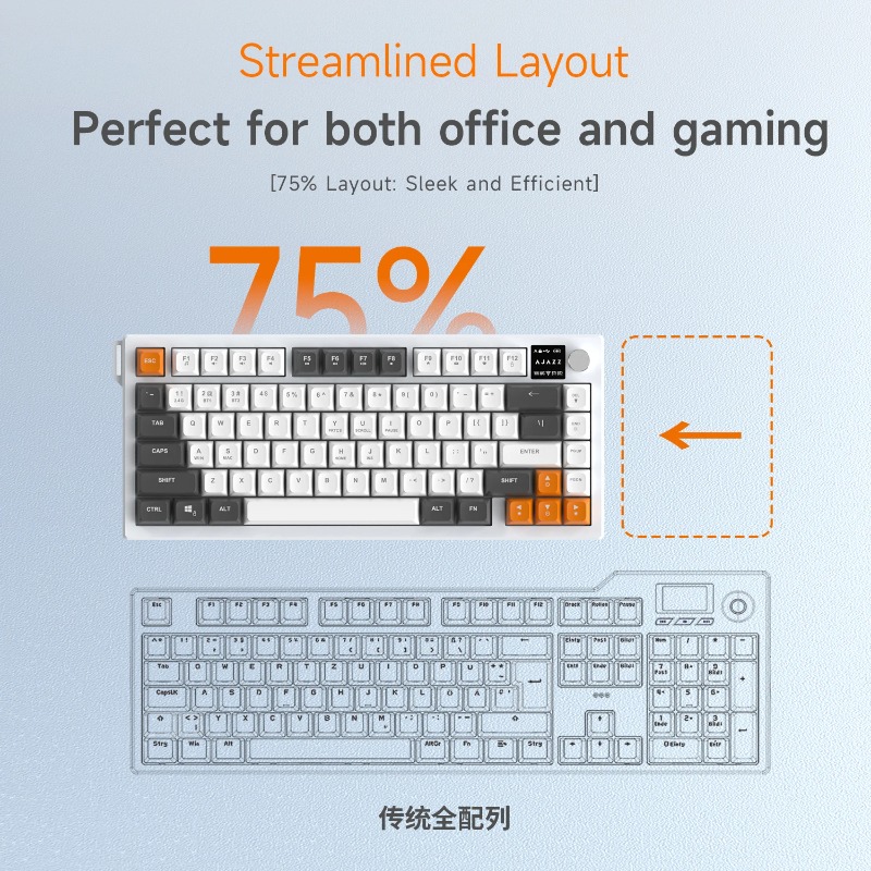 AJAZZ AF82 75% Tri-Mode Keyboa - đánh giá và giá Keyboard Gaming Mac