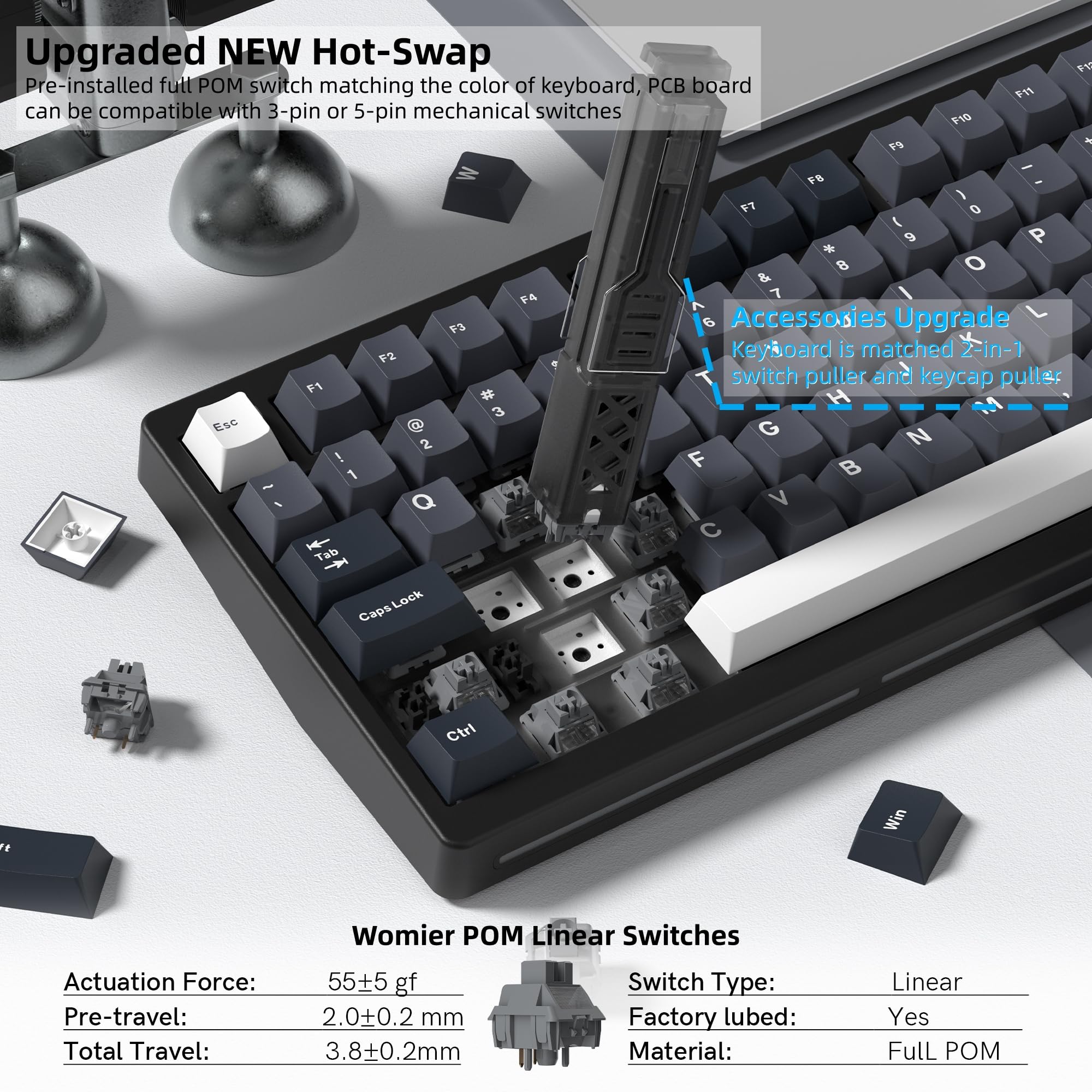 Womier MT75 Wireless Mechanica - đánh giá và giá Gaming Keyboard Thocky
