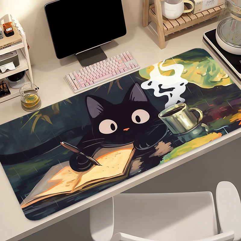 Kawaii Black Cat Silicone Soft - đánh giá và giá Gaming Keyboard And Mouse Pad