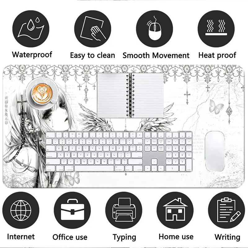 Leather Mousepad Black White A - đánh giá và giá Gaming Keyboard And Mouse Pad