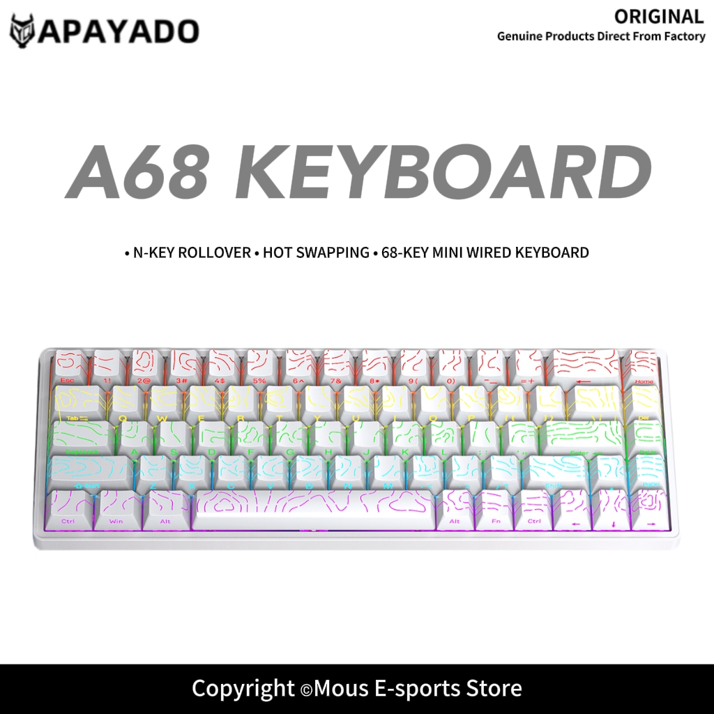 APAYADO A68 Wired Mechanical K - đánh giá và giá Gaming Keyboard Budget